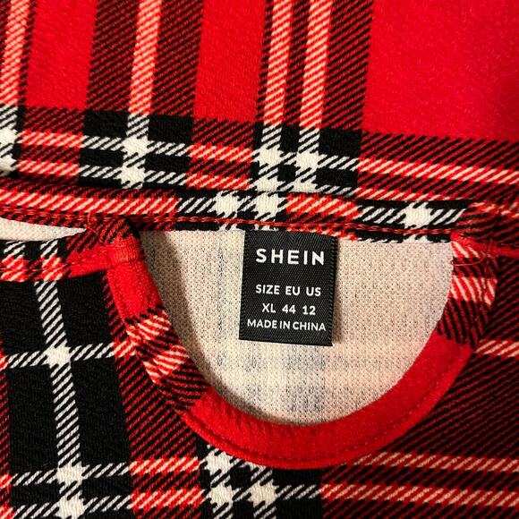 Shein Plaid Crop Tank in Red/Black Size XL - Picture 5 of 7